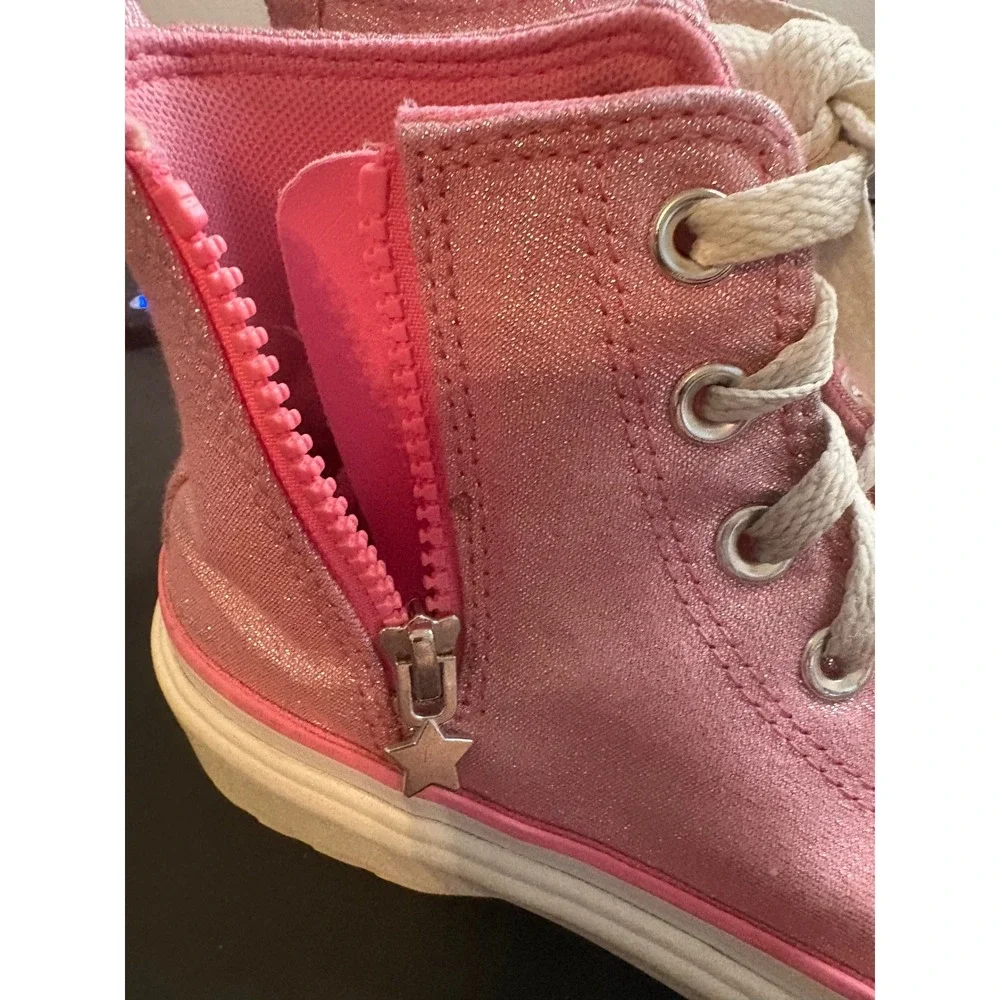 Converse Chuck Taylor All Star Lugged Pink Glitter High Top Sneakers A05231C 3Y